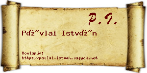 Pávlai István névjegykártya